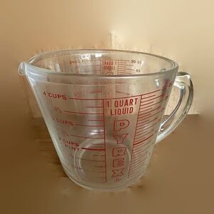 Vintage Pyrex 4 Cups Measuring Cup Red Letter D Handle